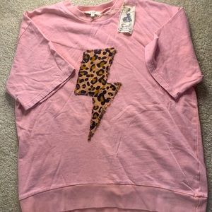 Short sleeve sweatshirt with Leopard Bolt